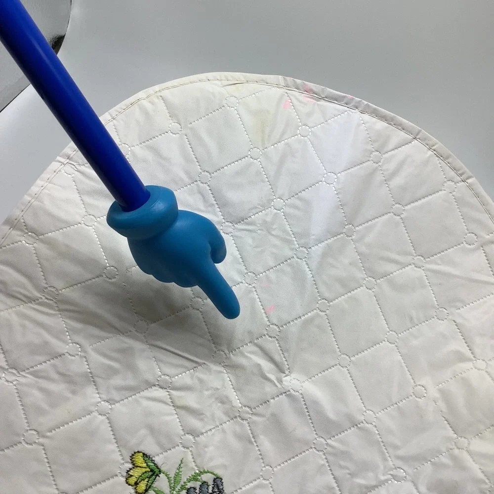 Vintage Quilted Vinyl‎ Appliance White Cover Floral Embroidery